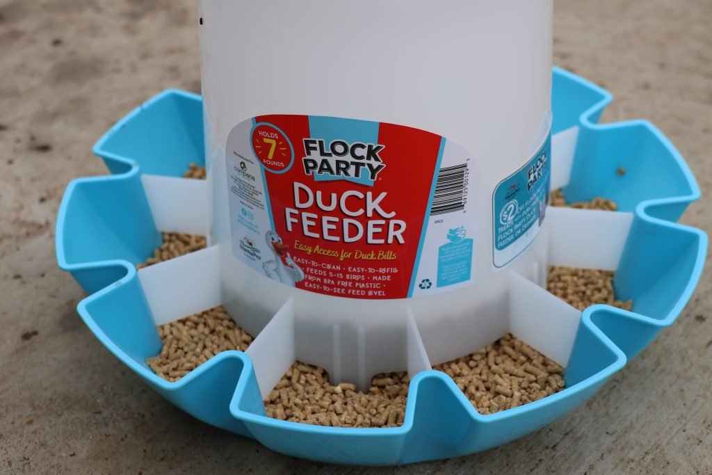 Pet Duck Food in a Duck feeder from Flock Party