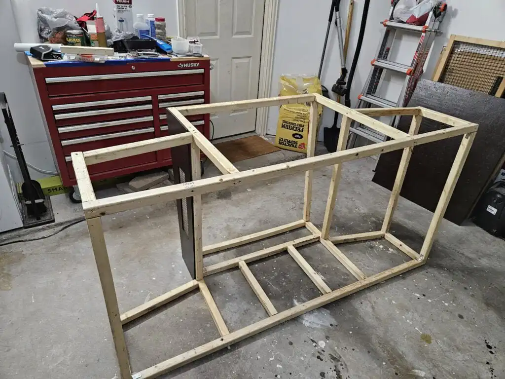 assembling the frame for the DIY Duck House