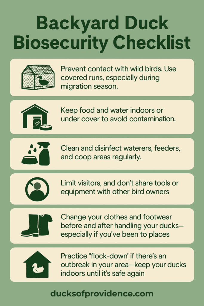 biosecurity checklist to prevent avian influenza in ducks