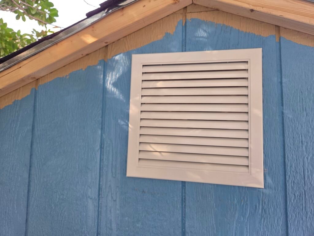 gable vent at duck shed