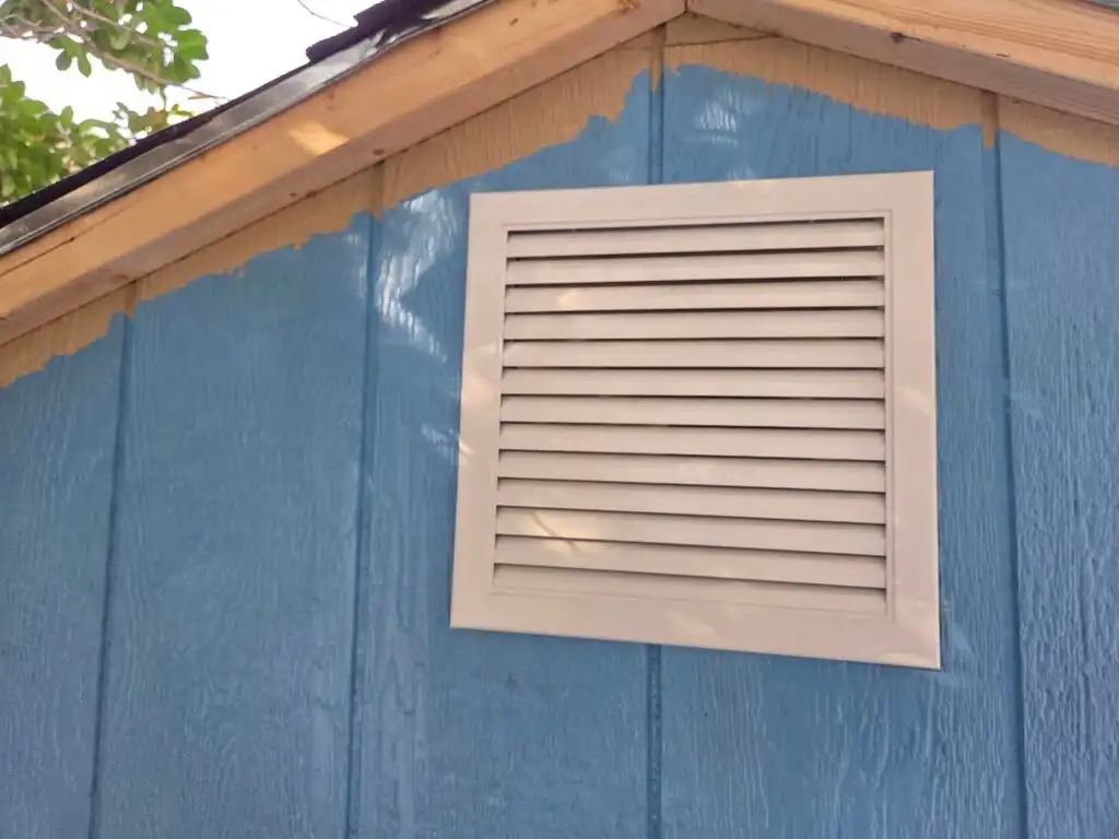gable vent at duck shed