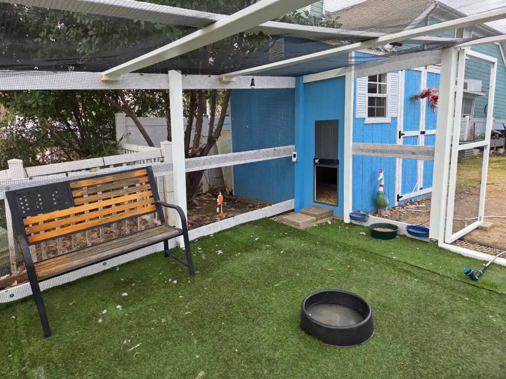 duck run with artificial turf as a soft surface