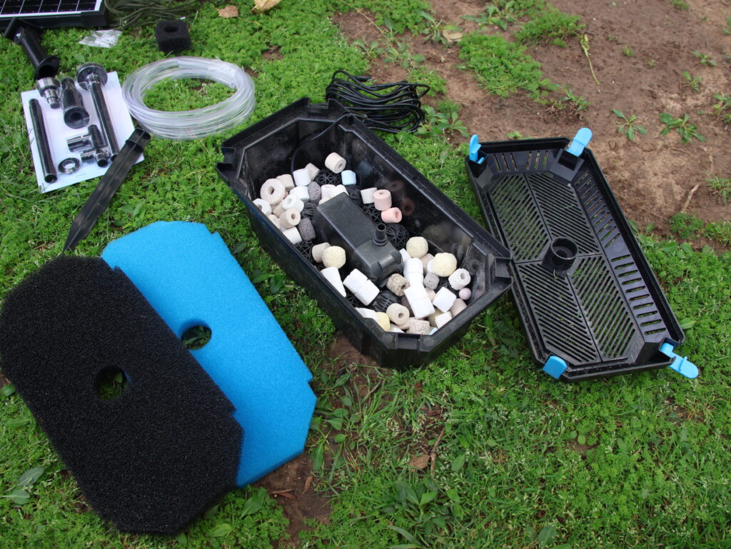 detailed view of the filter material for the duck pond filter pump kit