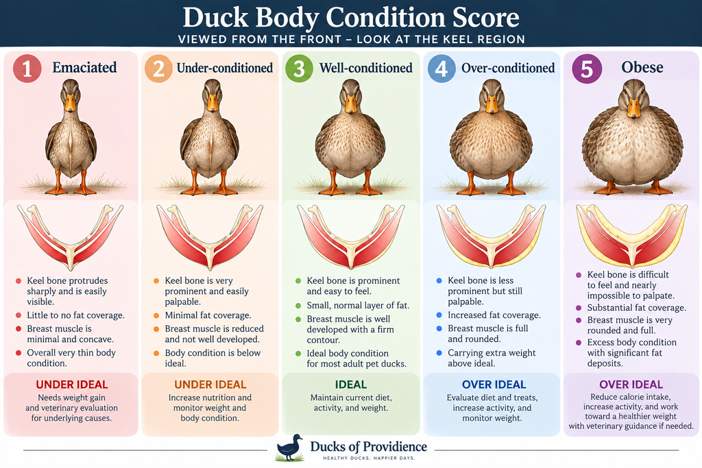 Duck body condition score infographic